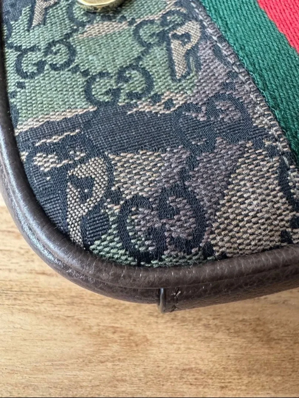 Gucci Green & Red Web Canvas Crossbody Bag
